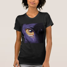 Big Penetrating Orange Eye on Blue Fur Tshirt
