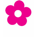 Big pink cartoon flower navy tee shirt