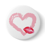 Big Pink Love Heart with Lips buttons
