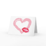 Big Pink Love Heart with Lips cards