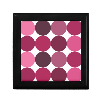 Big Pink Polka Dots Pattern Jewelry Box by AbbyCastro