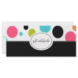 Big Polka Dots Boutique Style Gift Certificates Custom Rack Cards