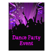 Big Purple Dance Party Event Crowd Rave Personalized Invitation