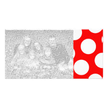 Big Red and White Polka Dots Customised Photo Card
