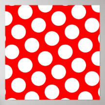 Big Red and White Polka Dots Poster