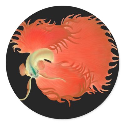 Big Red Betta Fish Sticker by twopurringcats