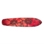 BIG RED FLOWERS SKATE DECK