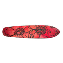 BIG RED FLOWERS SKATE DECK