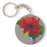 Big Red Hibiscus keychains