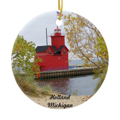 Big Red, Holland Michigan Ornaments by lighthouseenthusiast