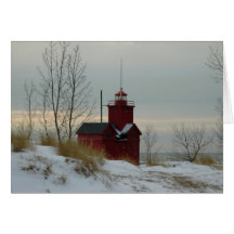 Big Red Lighthouse Greeting Cards