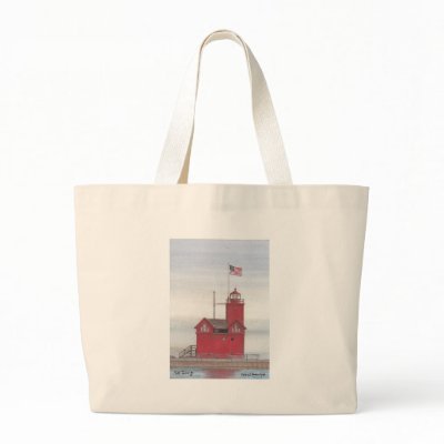 Big Red Lighthouse, Holland, Michigan Tote Bag by ImaginationPortraits