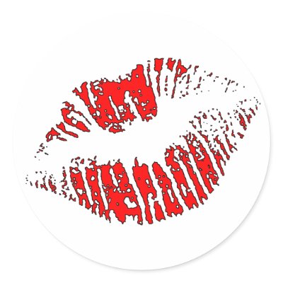 Big Red Lips Stickers by EvilSkull