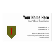 Big Red One, 1st ID Patch Business Card Template