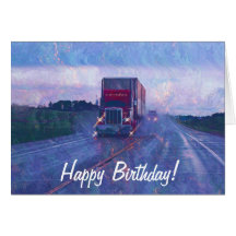 Big Rig Road-liner Truck-lover Birthday Card