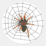 big scary spider round stickers