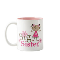 Big Sister Ethnic Stick Figure Girl Coffee Mugs