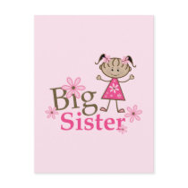 Big Sister Ethnic Stick Figure Girl Postcard