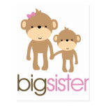 Big Sister Monkey Pregnancy Announcement T-shirt Post Cards
