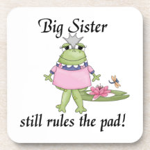 Big Sister Rules the Pad Gifts Beverage Coasters