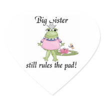 Big Sister Rules the Pad Gifts Heart Sticker