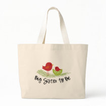 big sister to be christmas birdies tote bags