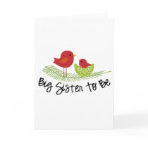 big sister to be christmas birdies greeting cards