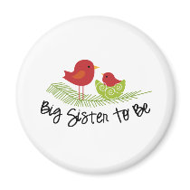big sister to be christmas birdies fridge magnet