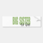 Big Sister To Be (Green Block Font) Bumper Stickers