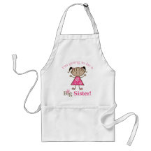 Big Sister To Be Stick Figure Girl Ethnic Aprons