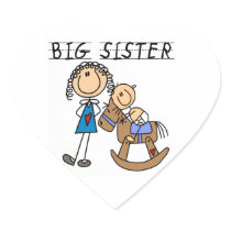 Big Sister With Baby Brother Gifts Heart Sticker