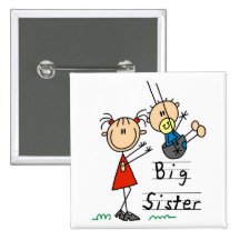 Big Sister with Little Brother Tshirts and Gifts Pinback Button