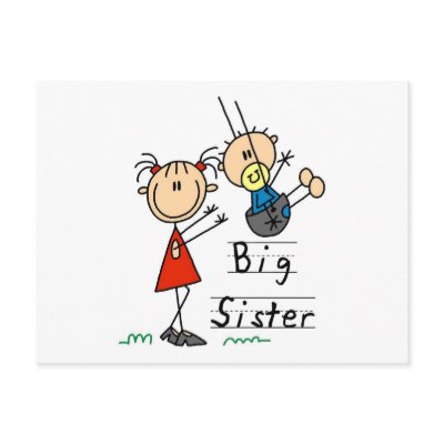 Big Sister with Little Brother Tshirts and Gifts Postcard by stick_figures