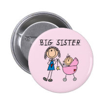 Big Sister with Little Sis Tshirts Pinback Button