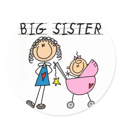 Big Sister with Little Sis Tshirts Sticker by stick_figures