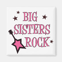 Big Sisters Rock Refrigerator Magnets