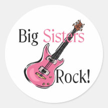 Big Sisters Rock Round Sticker