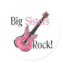 Big Sisters Rock Round Sticker
