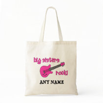 Big Sisters Rock! with Pink Guitar Tote Bags