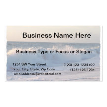 Big splashing waves sunrise Florida beach Business Card