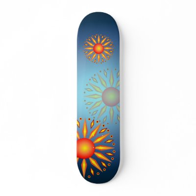 Big Summer Solstice Sun Skateboard by Lotacats