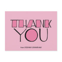 Big Thank You pink Postcard