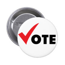 Big Tick Vote Pinback Button