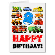Big Trucks 8th Birthday Cards