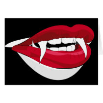 Big Vampire Lips with Fangs Greeting Card