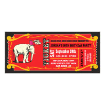 BIG Vintage Circus Ticket Birthday Party Custom Invite