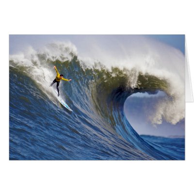 Big Wave at the Mavericks Surfing Competition Greeting Cards by wallarts