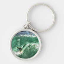 Big Wave Surfing Key Chain