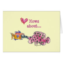 Big Wet Kiss Cartoon Fish Cards
