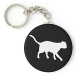 big white cat key chains